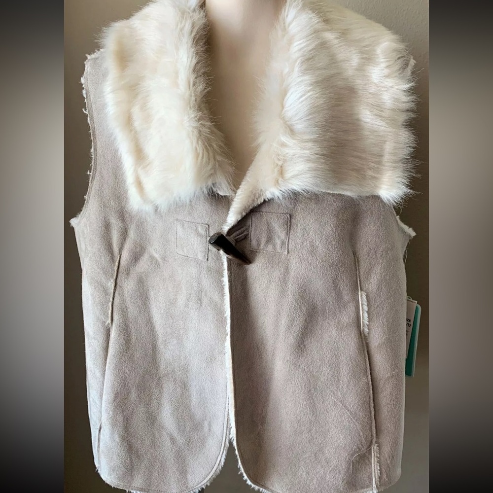 Copper Key Girl’s Faux Suede Shearling Fur Vest 14/16
